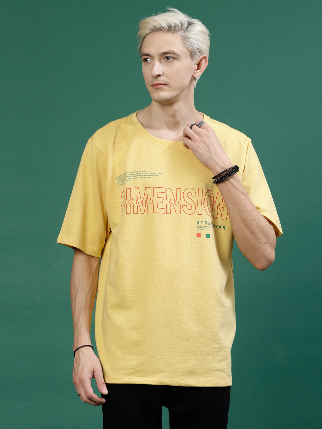 Men Oversized Typography Cotton Terry TShirt