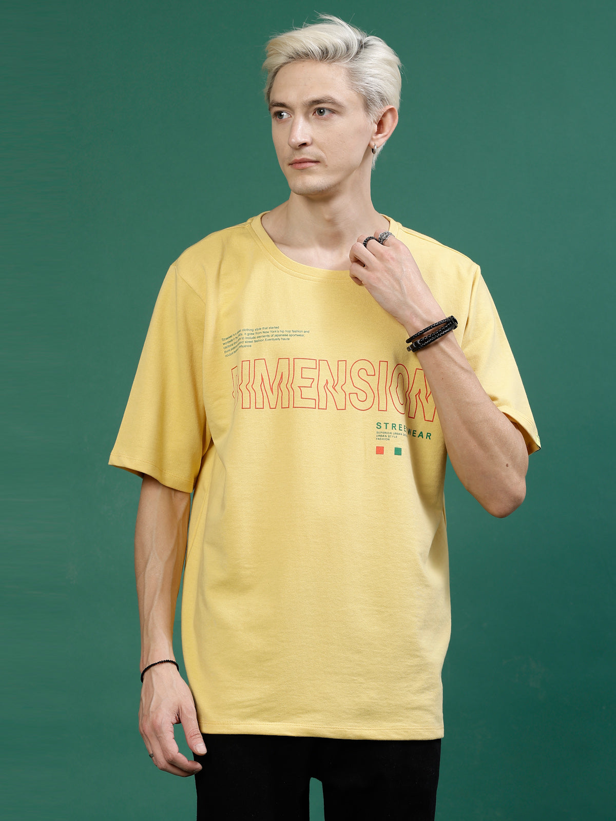 Men Oversized Typography Cotton Terry TShirt