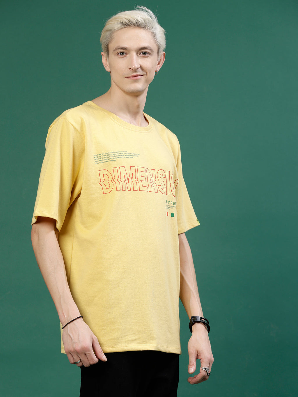 Men Oversized Typography Cotton Terry TShirt