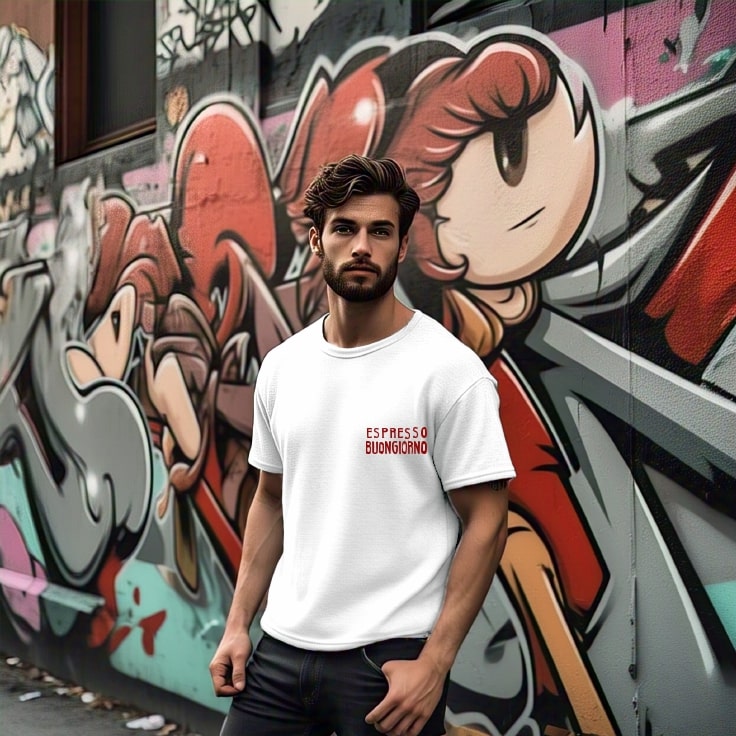 Men White Typography Oversized T-Shirt