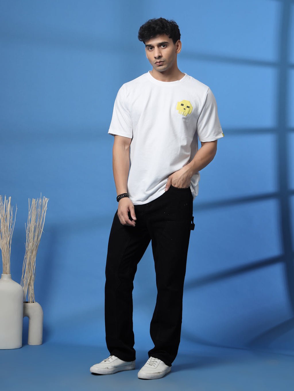 Men Game Over White Oversized Graphic Tshirt