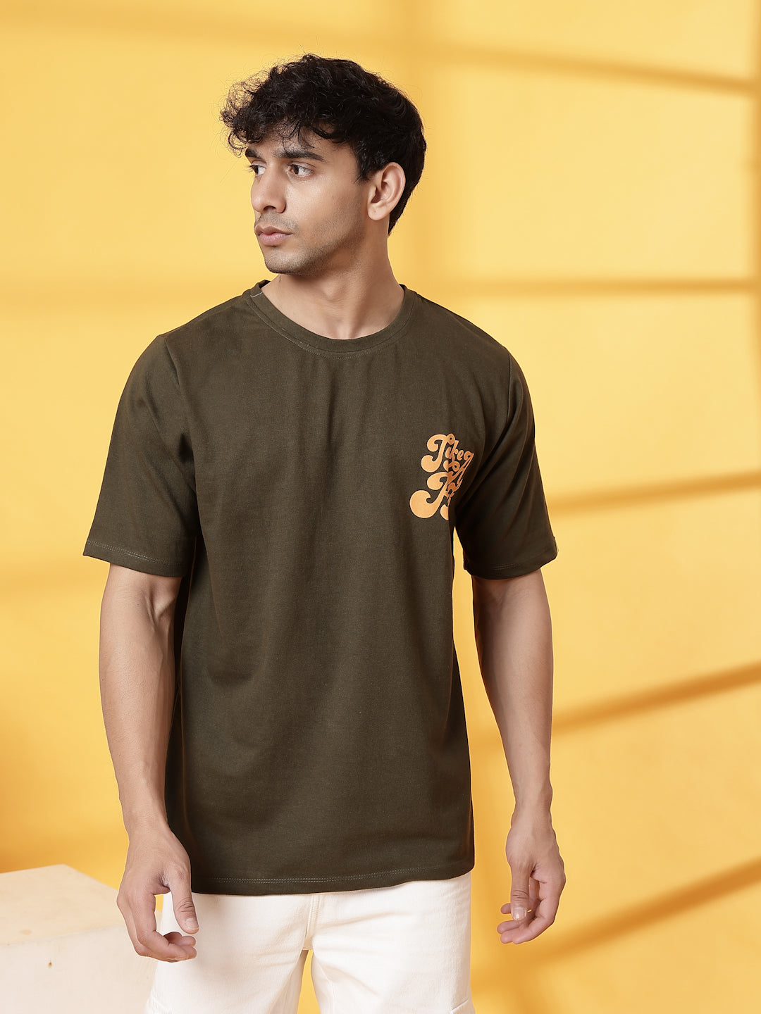 Men Back Puff Print T-Shirt