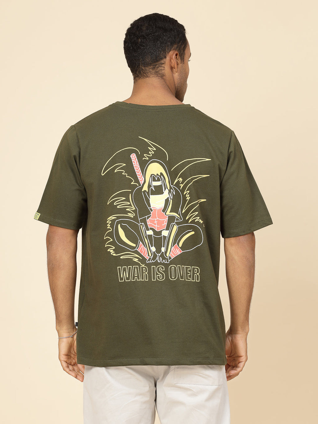 Men Oversized War's End Anime Print TShirt