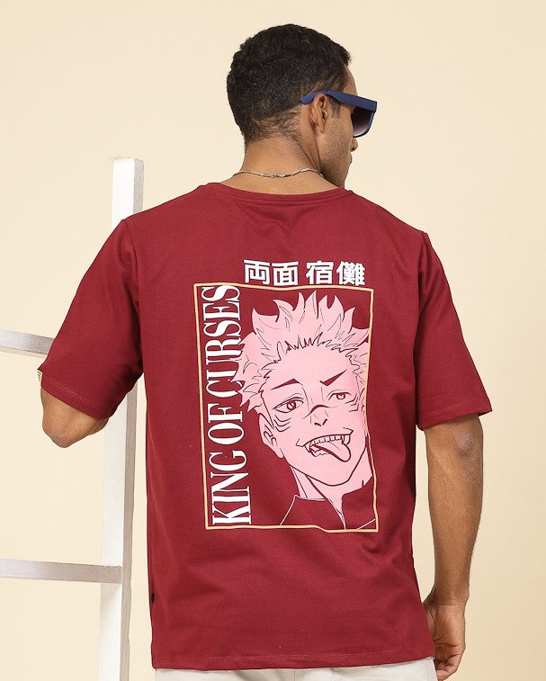 Men Oversized Curse King Anime Tshirt
