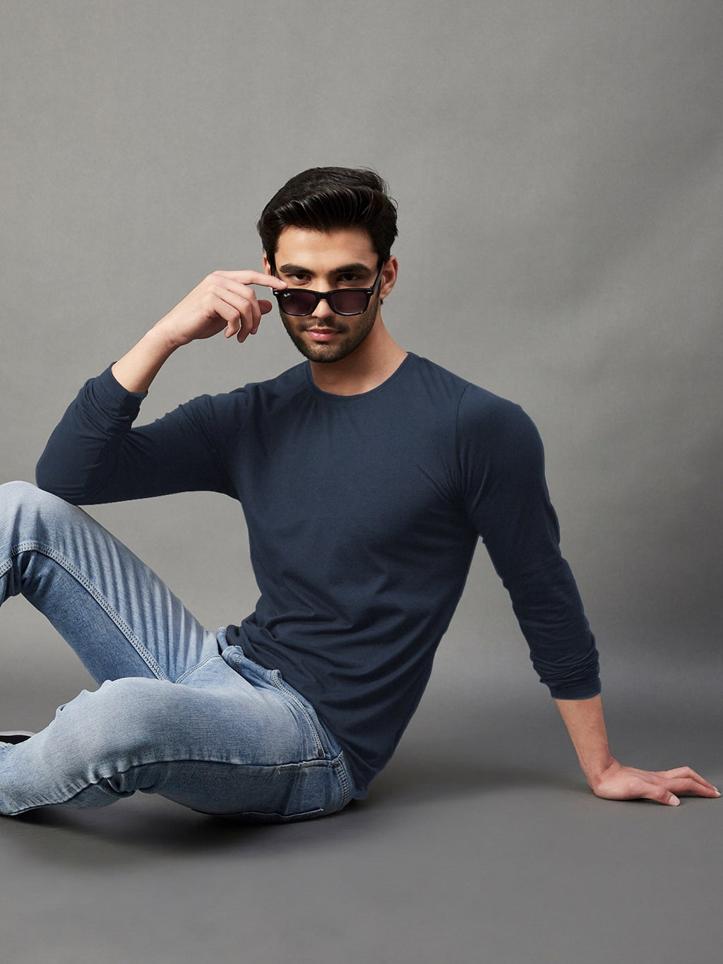 Men Navy   Cotton Jersy T-Shirt