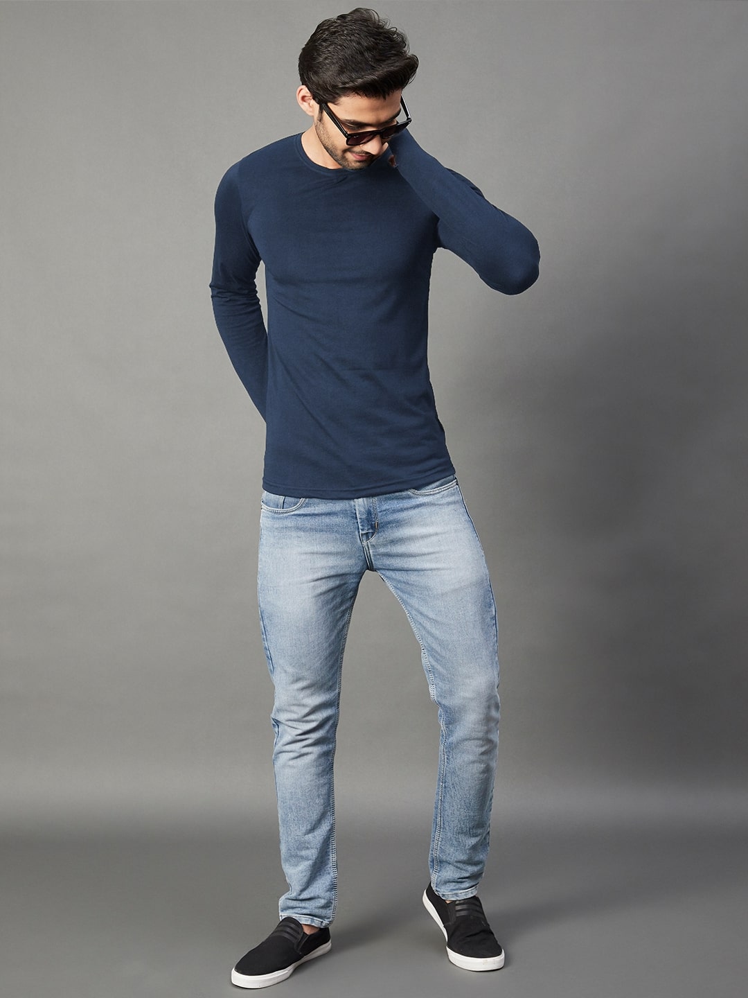 Men Navy   Cotton Jersy T-Shirt