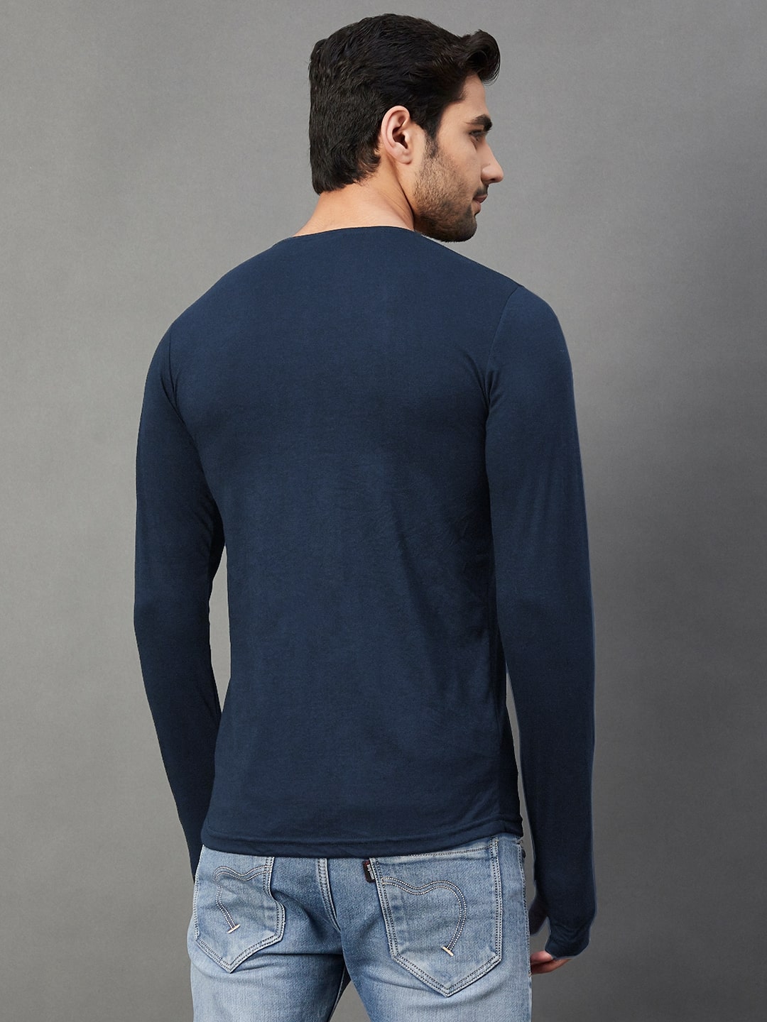 Men Navy   Cotton Jersy T-Shirt