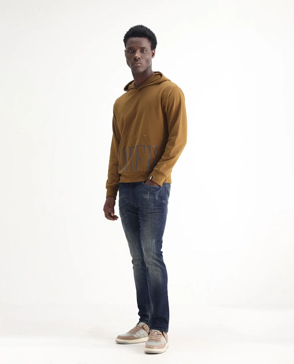 Rare Rabbit Men's David 4 Blue Cotton Plain Hawk Slim Fit Jeans