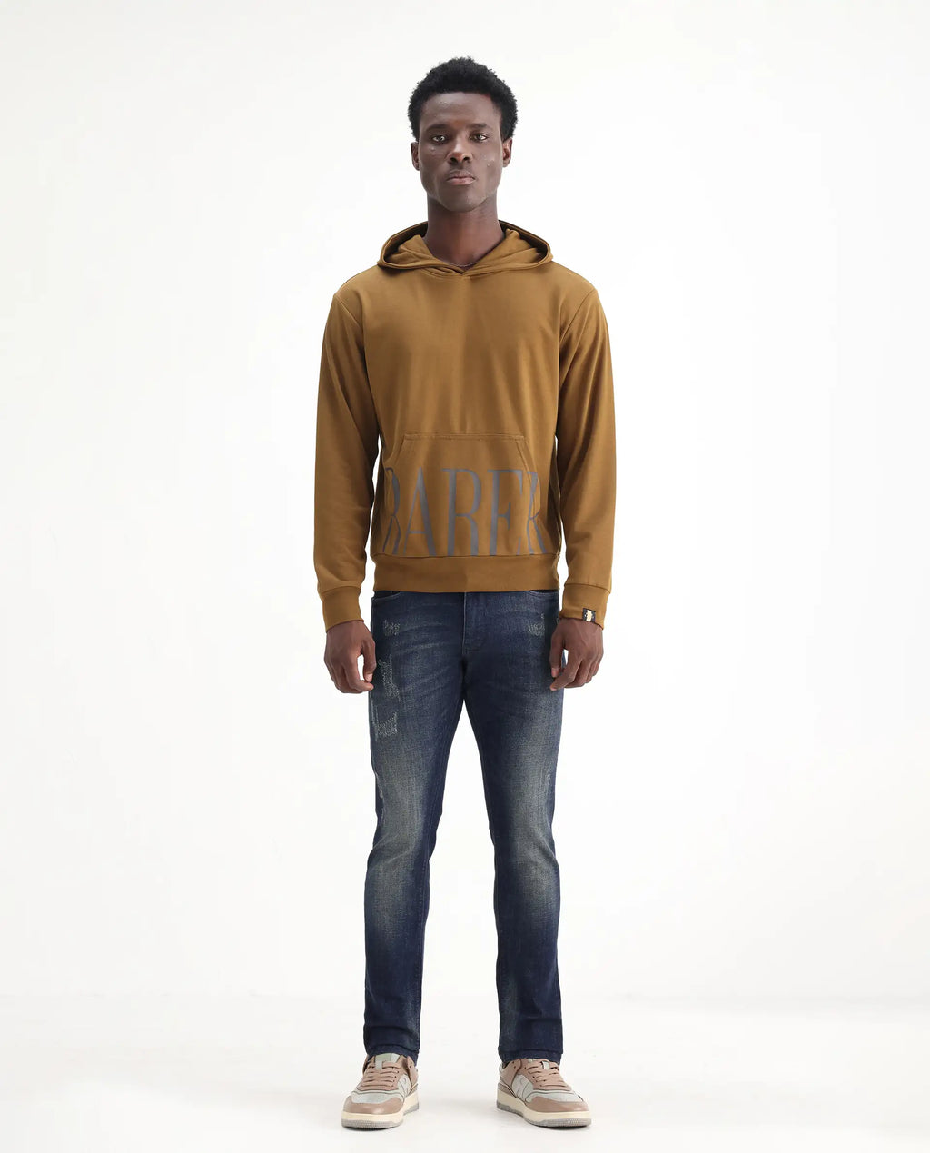 Rare Rabbit Men's David 4 Blue Cotton Plain Hawk Slim Fit Jeans