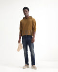 Rare Rabbit Men's David 4 Blue Cotton Plain Hawk Slim Fit Jeans