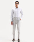 Rare Rabbit Men's Dex Beige Cotton Plain Regular Fit Trouser