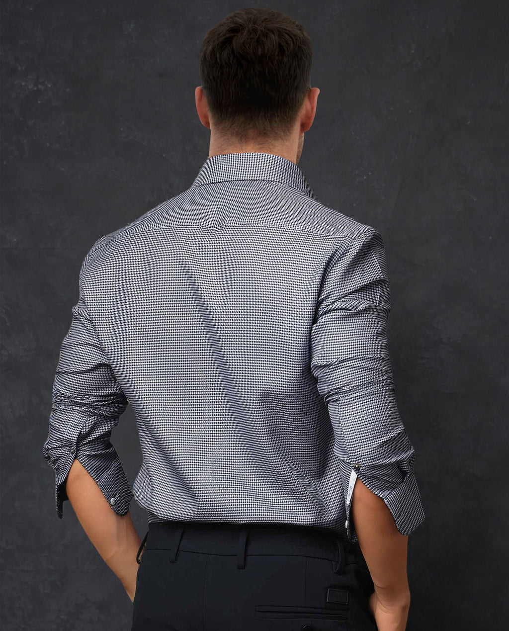 Rare Rabbit Men's Diff Blue Cotton Checked Print Tailored Fit Full Sleeve Collared Shirt