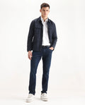 Rare Rabbit Men's Digo Dark Navy Cotton Blend Plain Hawk Slim Fit Jeans