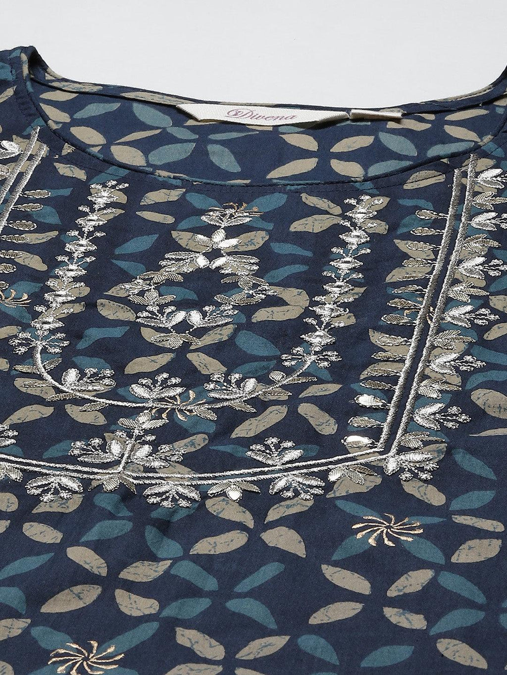 Divena Indigo Blue Kurta Set With Palazzo