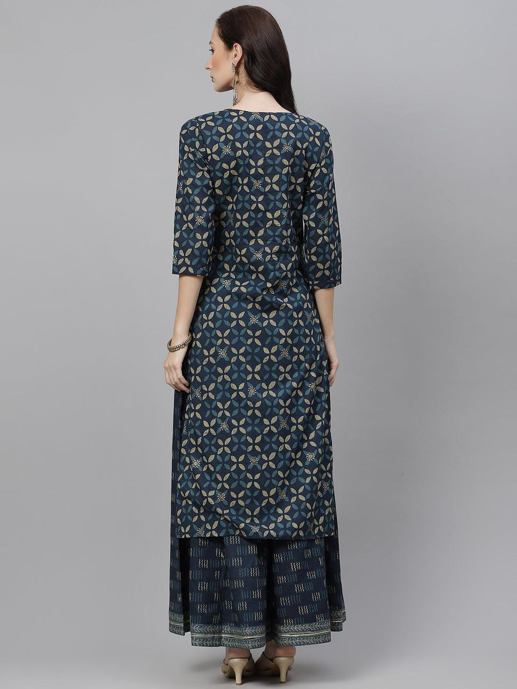 Divena Indigo Blue Kurta Set With Palazzo