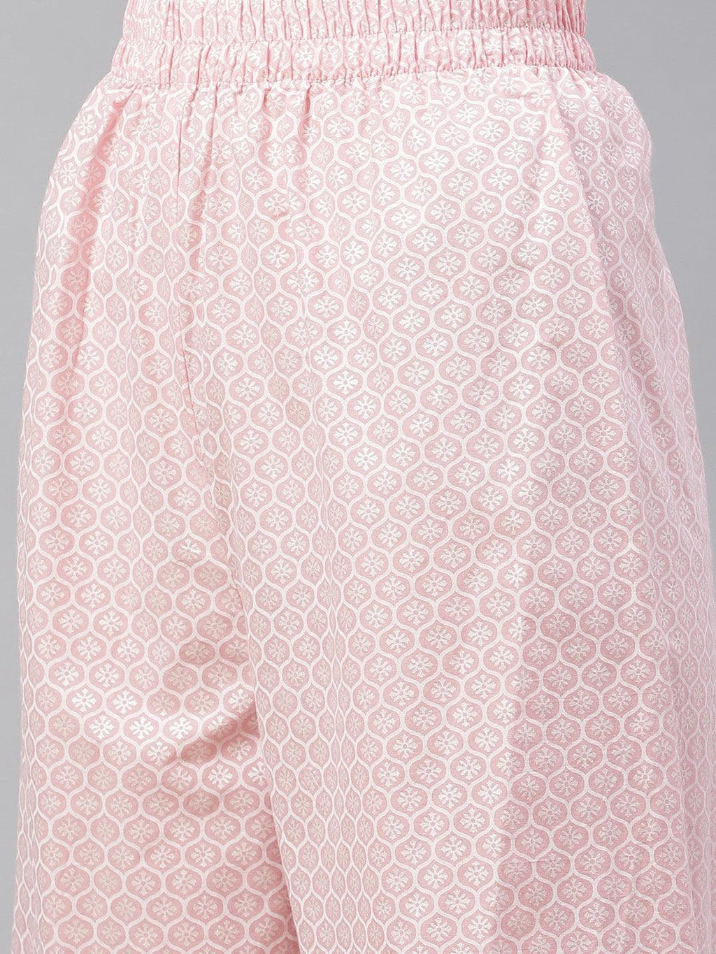 Divena Baby Pink Cotton Kurta Palazzo  Set