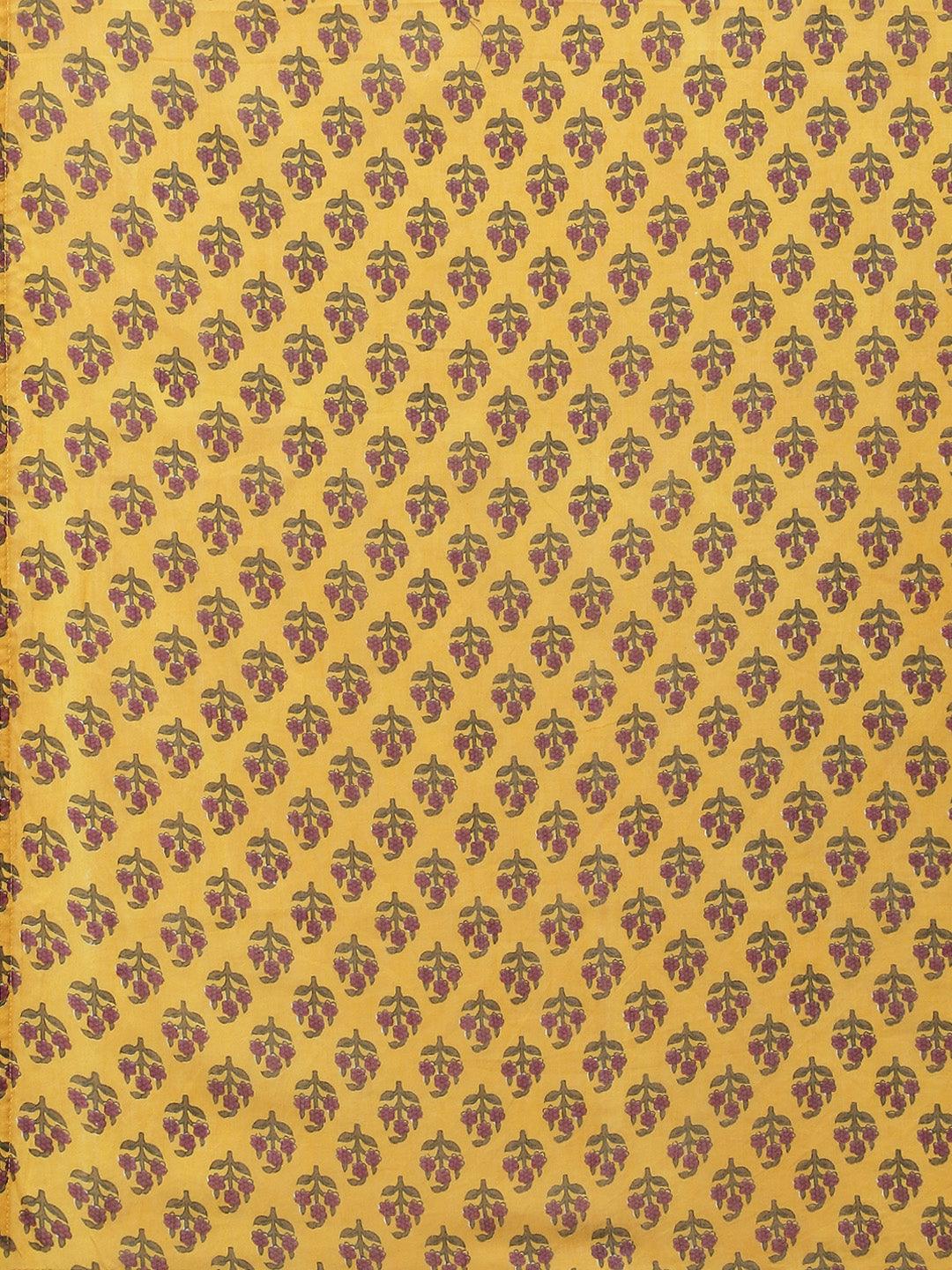 Divena Mustard Cotton Anarkali Kurta Palazzo Set With Dupatta