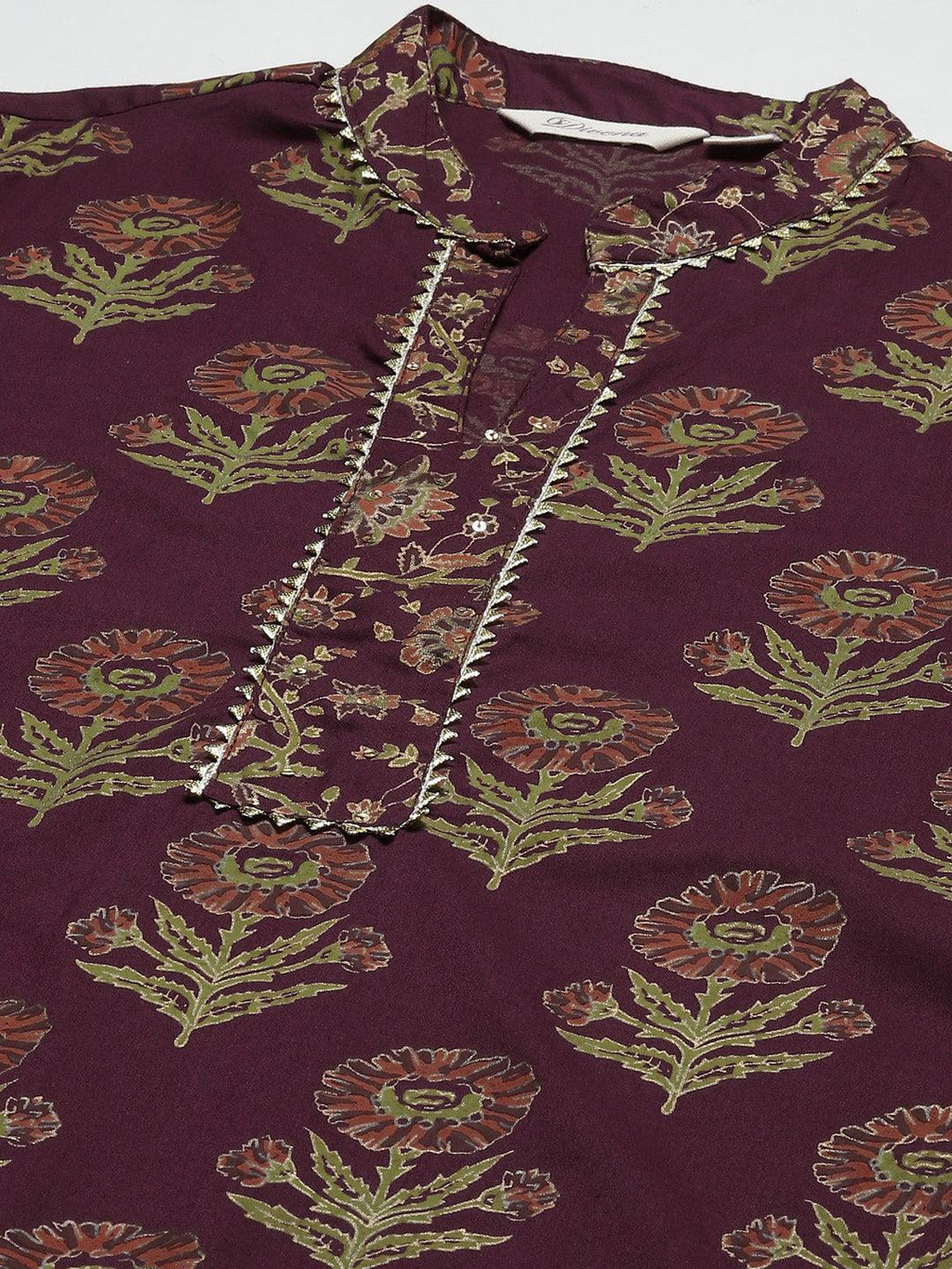 Divena Purple Cotton Straight Kurta Pant Set with Dupatta