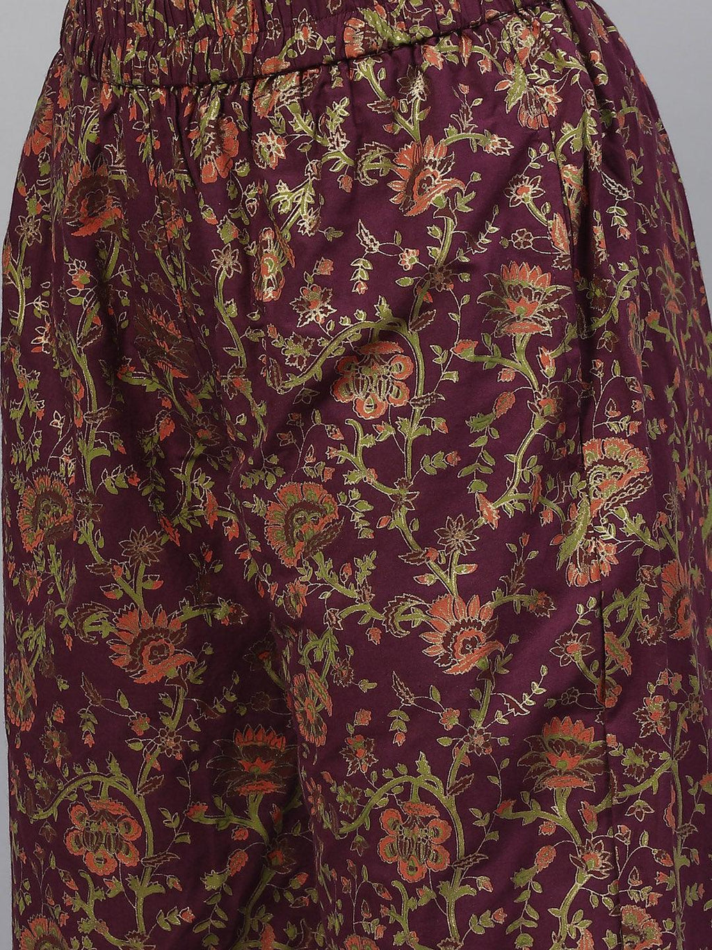 Divena Purple Cotton Straight Kurta Pant Set with Dupatta