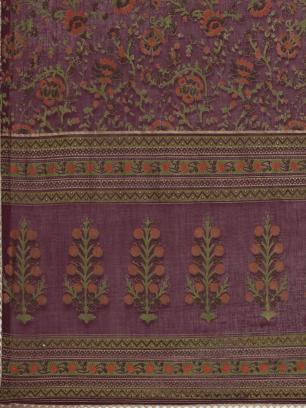 Divena Purple Cotton Straight Kurta Pant Set with Dupatta