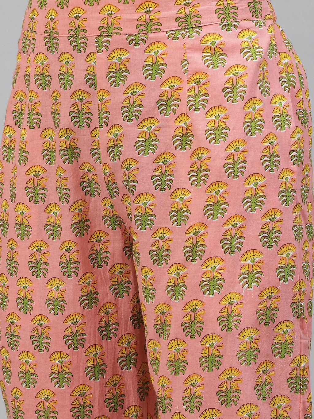 Divena Pink Floral Cotton Kurta Pant Set