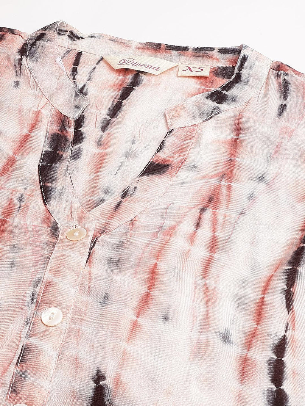Divena Cream Muslin Tie and Dye Kurta with Ham Cuffed Pant Set