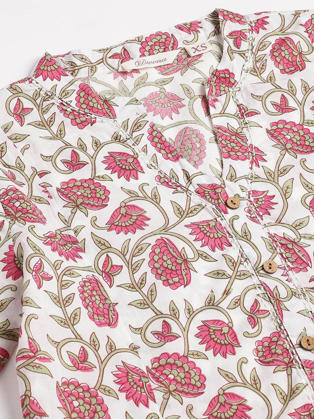 Divena White Floral Printed Anarkali Kurta Palazoo Sets