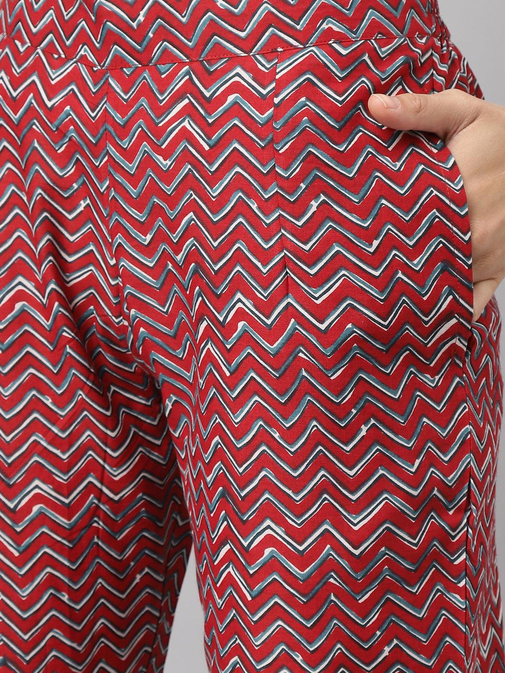 Divena Maroon Cotton Anakali Kurta pant set with Dupatta