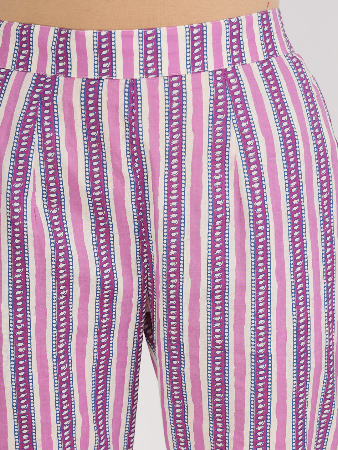 Divena Purple Floral Printed Straight Kurta Pant Set