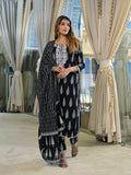 Divena Black Embroidered Rayon Straight Kurta Pant Set With Dupatta
