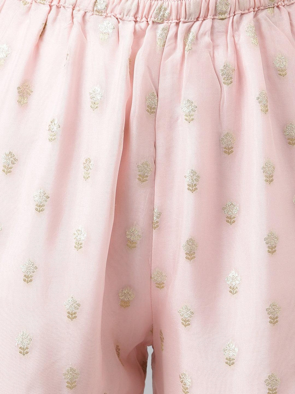 Divena Women Pink Yoke Design Zardozi Chanderi Silk Kurta with Sharara & With Dupatta
