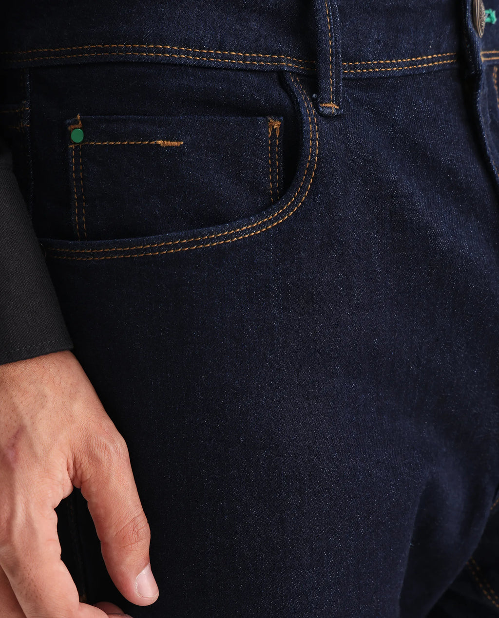 Rare Rabbit Men's Doros Navy Cotton Blend Plain Morris Regular Fit Jeans