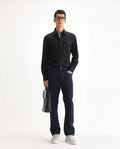 Rare Rabbit Men's Doros Navy Cotton Blend Plain Morris Regular Fit Jeans