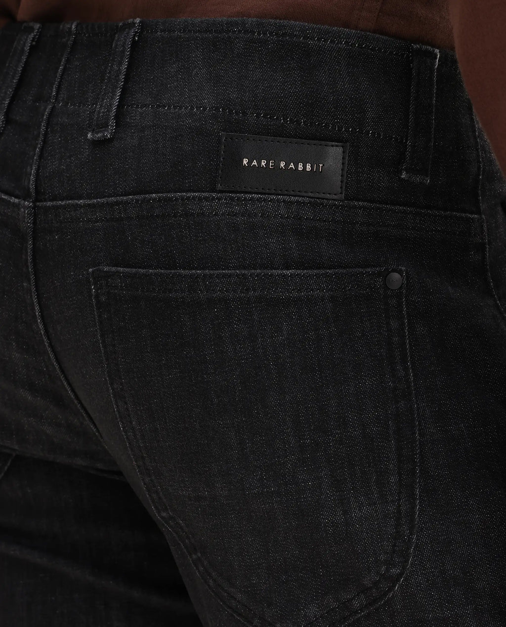 Rare Rabbit Mens Dove Black Cotton Polyester Solid Skinny Fit Jeans