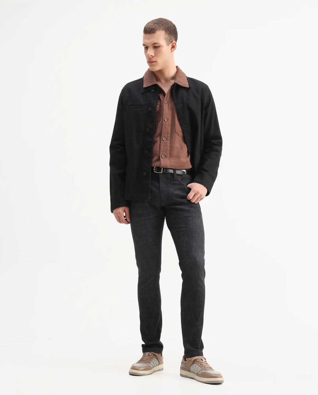 Rare Rabbit Mens Dove Black Cotton Polyester Solid Skinny Fit Jeans