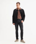 Rare Rabbit Mens Dove Black Cotton Polyester Solid Skinny Fit Jeans