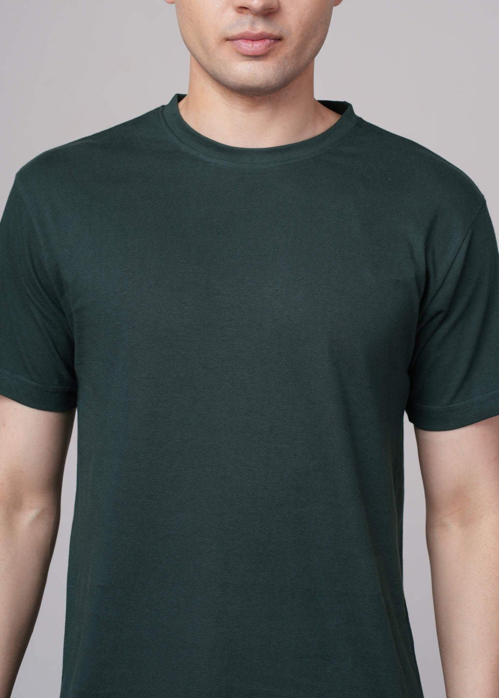 Men Green Cotton Regular T-Shirt