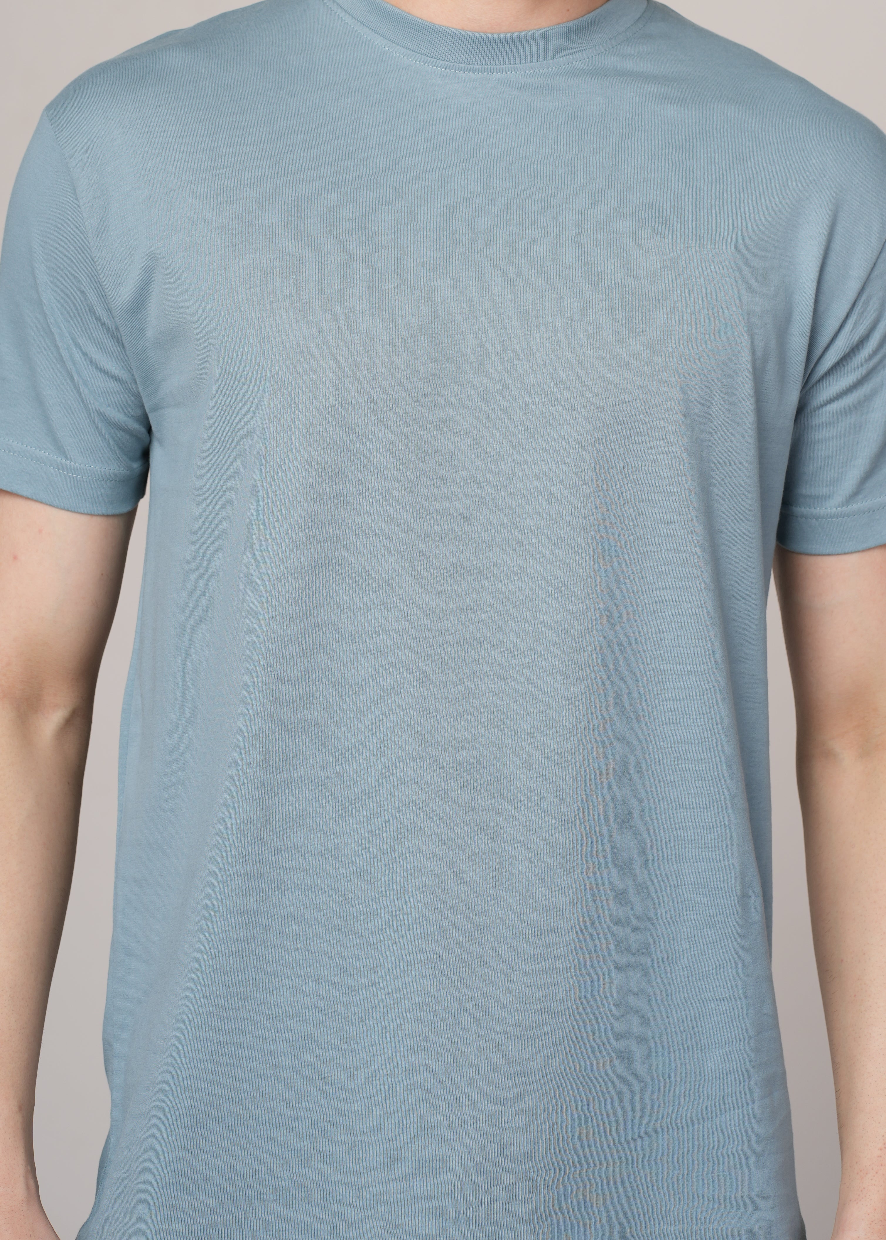Men Blue Cotton Regular T-Shirt