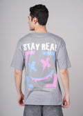 Men Grey Graphic Cotton Oversized T-Shirt