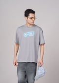 Men Grey Graphic Cotton Oversized T-Shirt