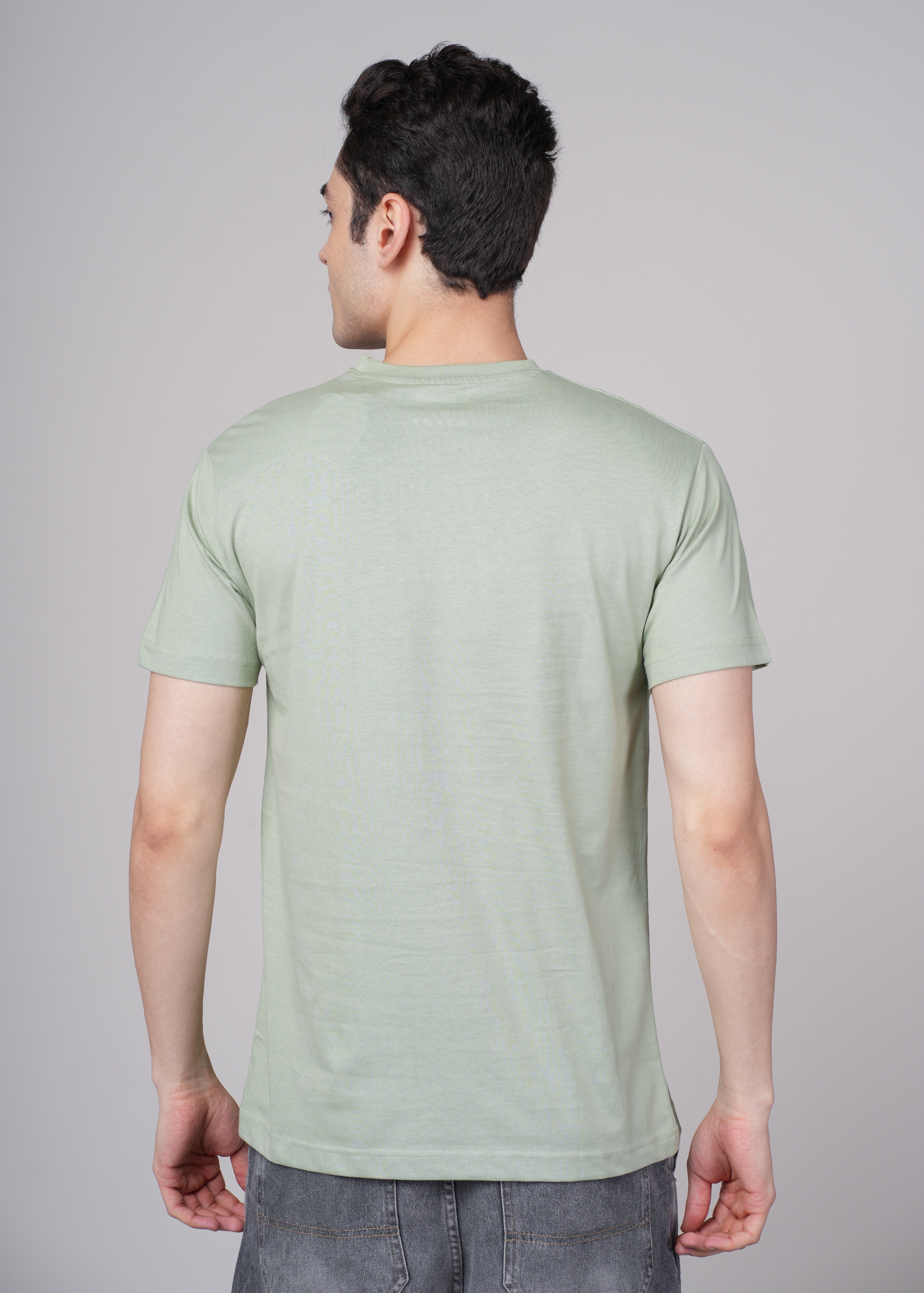Men Teal Cotton Regular T-Shirt