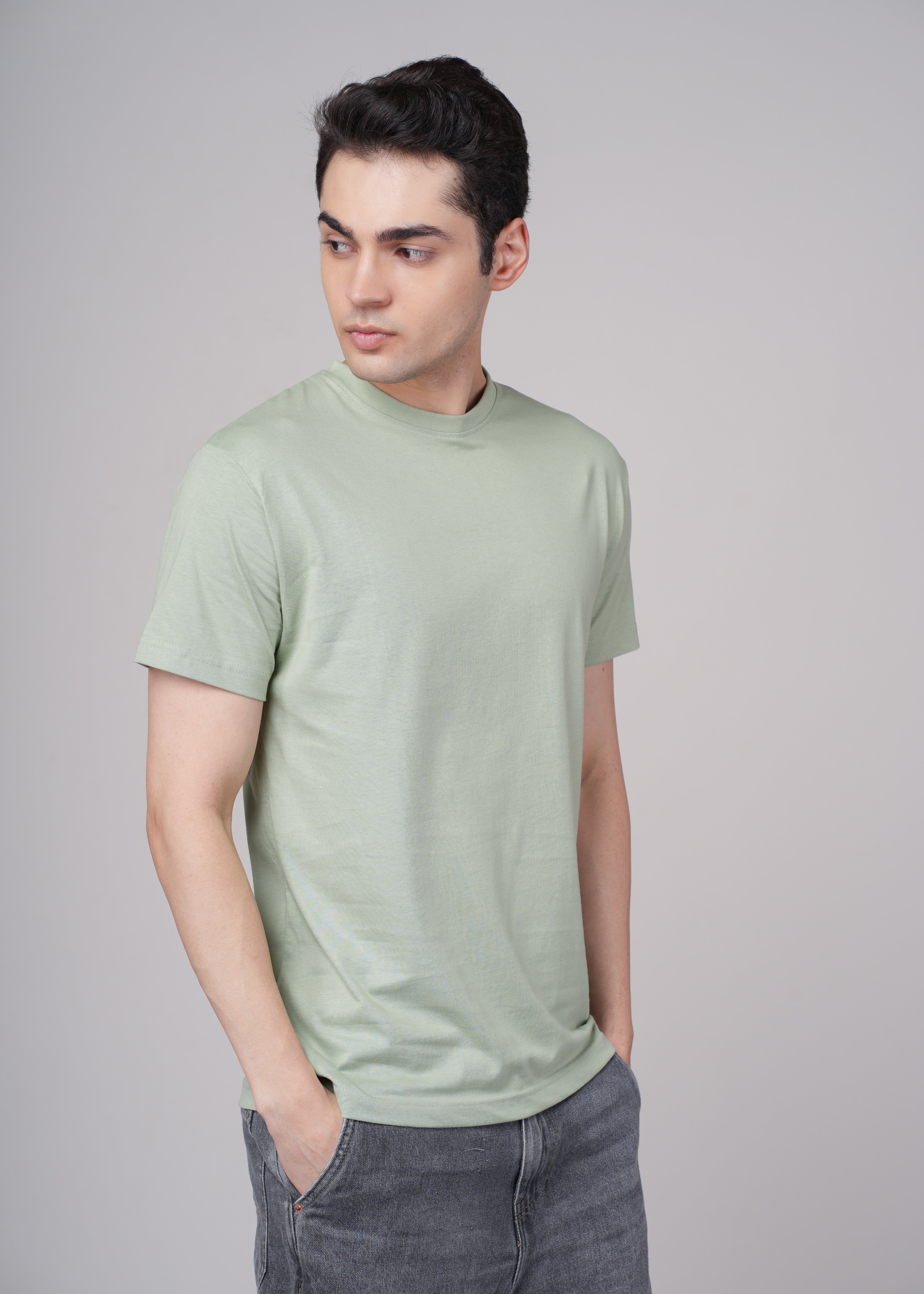 Men Teal Cotton Regular T-Shirt