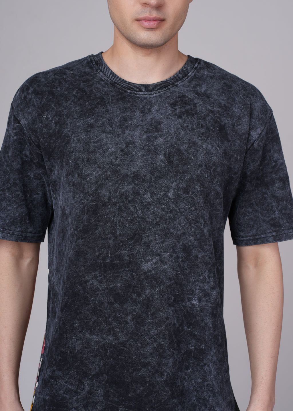 Men Black Cotton Oversized T-Shirt