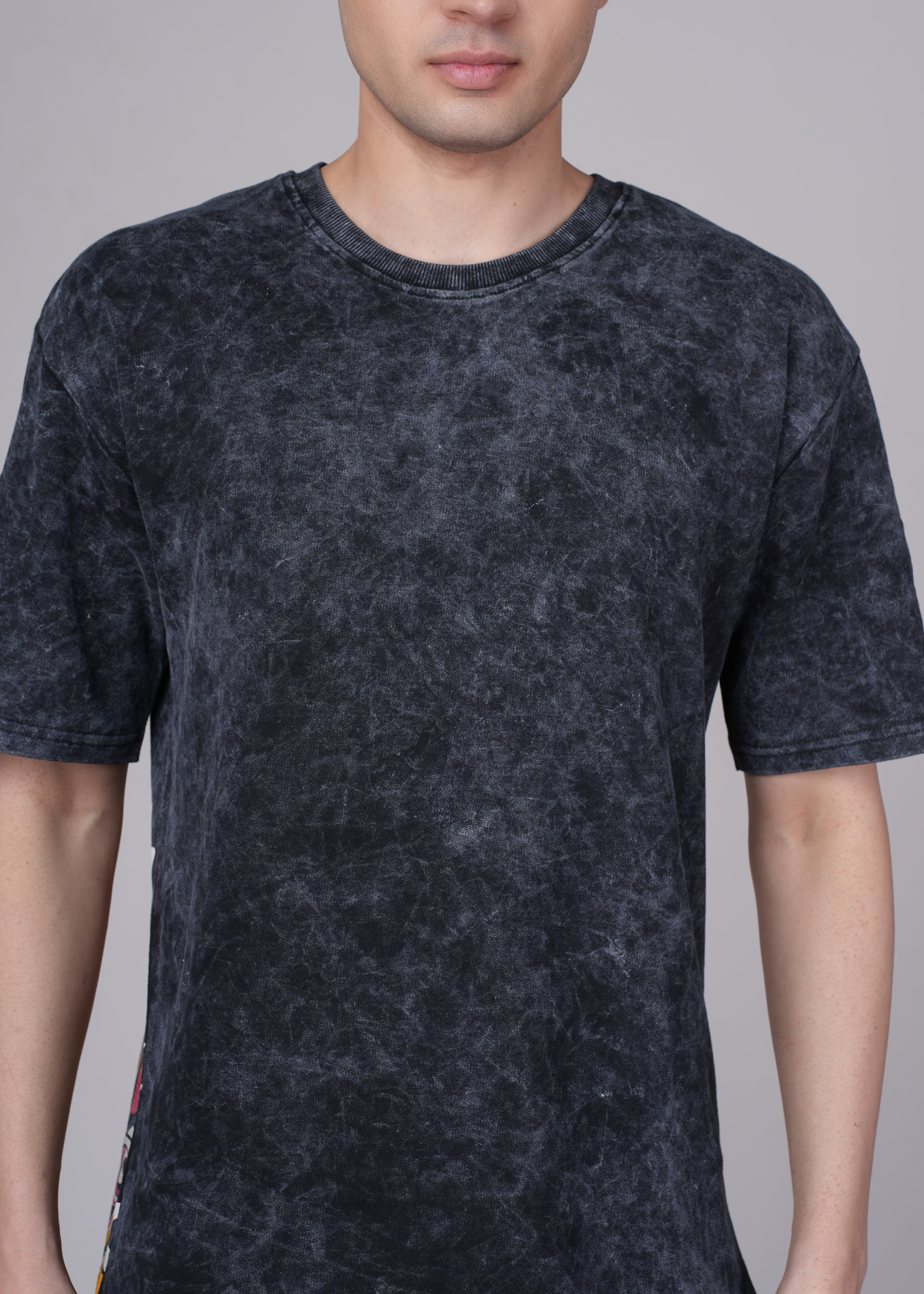 Men Black Cotton Oversized T-Shirt