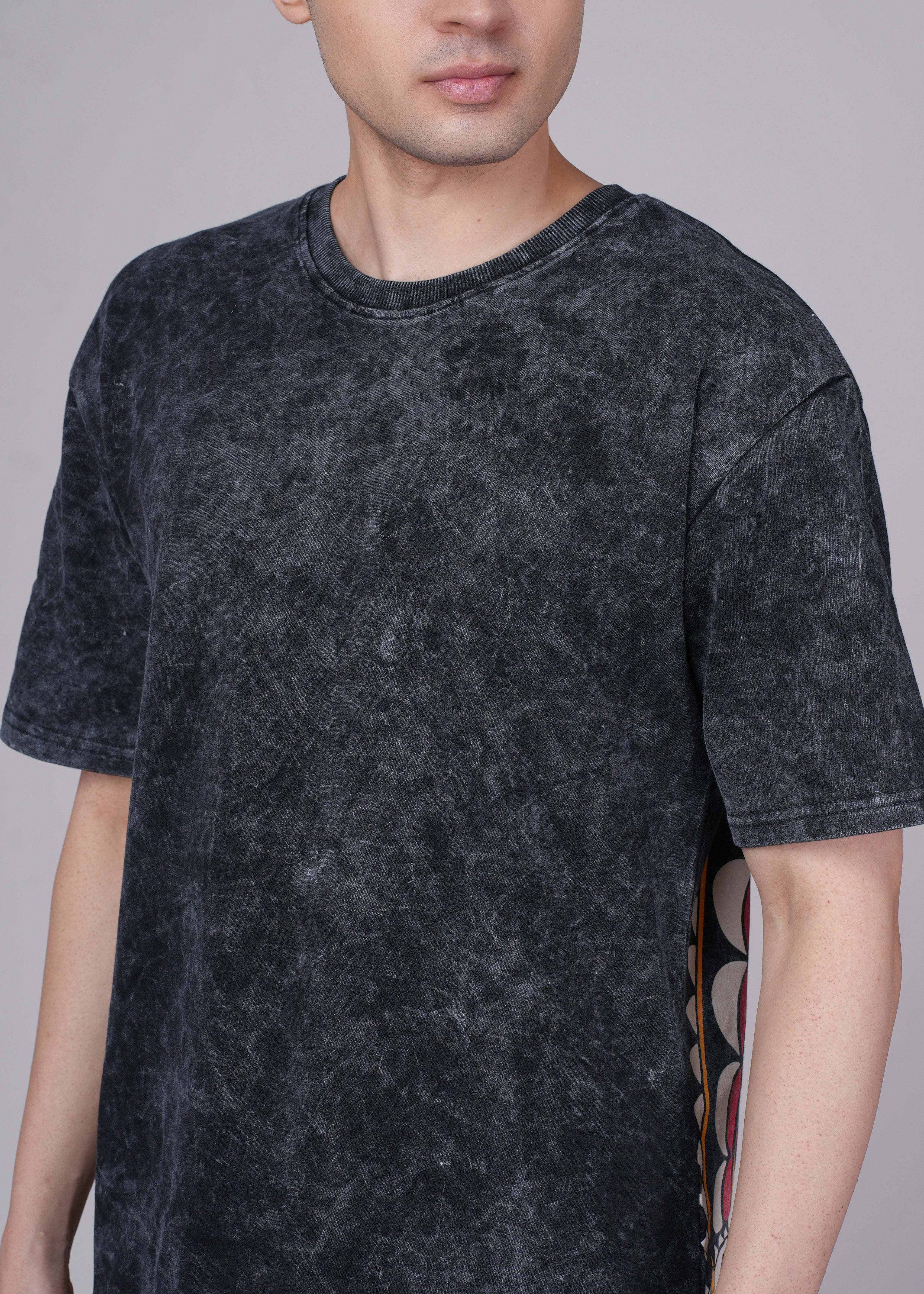 Men Black Cotton Oversized T-Shirt