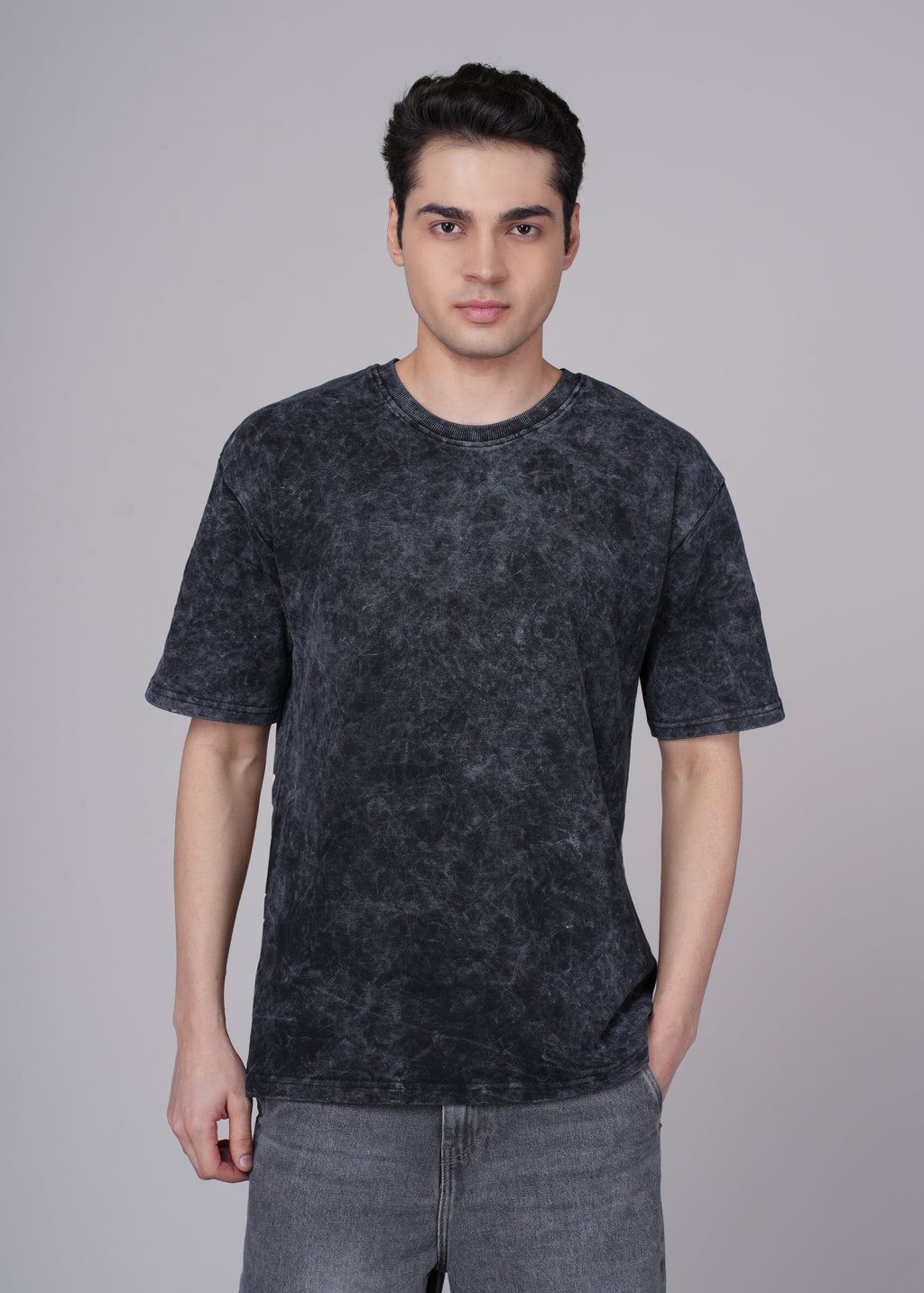 Men Black Cotton Oversized T-Shirt