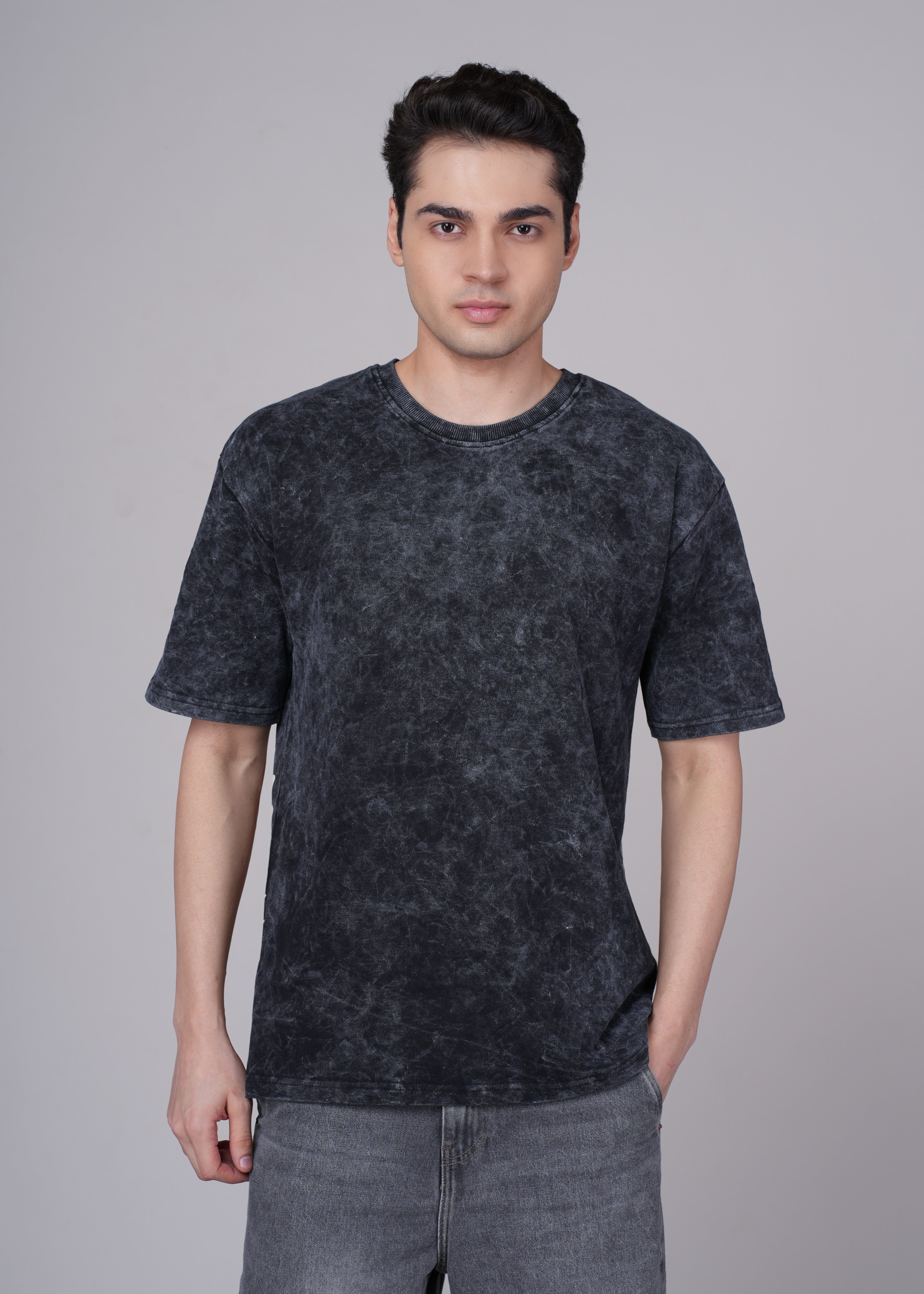 Men Black Cotton Oversized T-Shirt