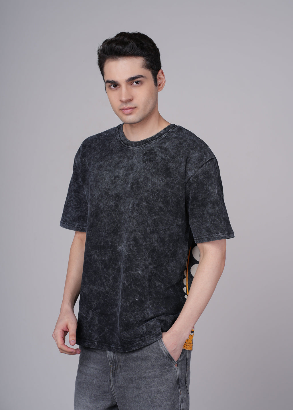 Men Black Cotton Oversized T-Shirt