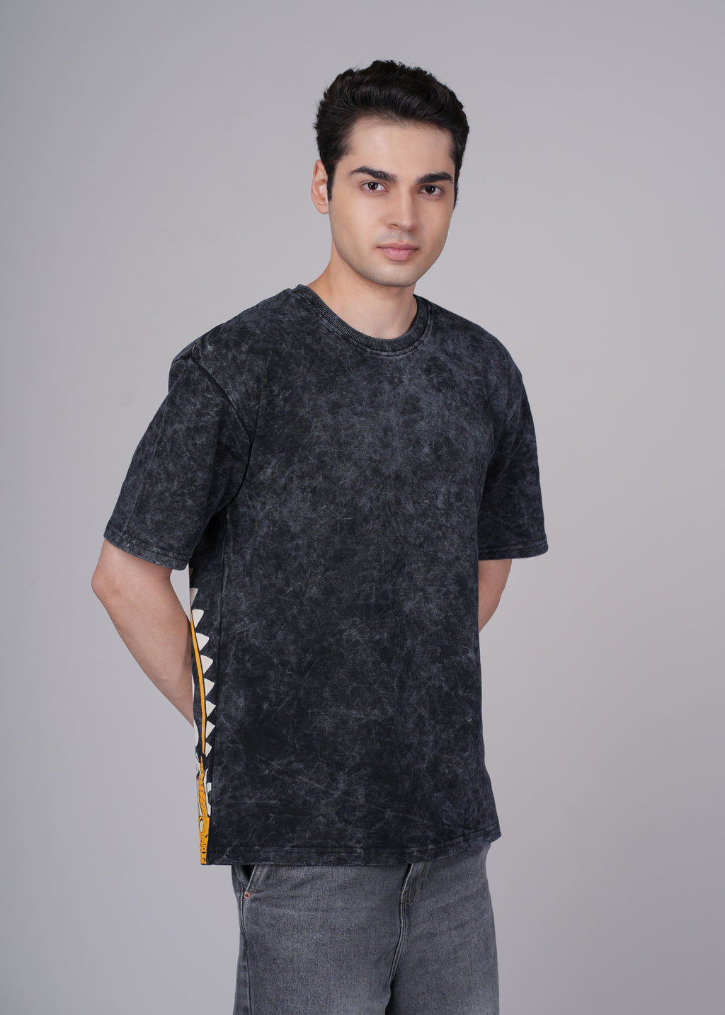 Men Black Cotton Oversized T-Shirt