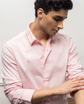Rare Rabbit Men's Corp-Zander Pink Cotton Regular Fit Full Sleeve Spread Collar Shirt